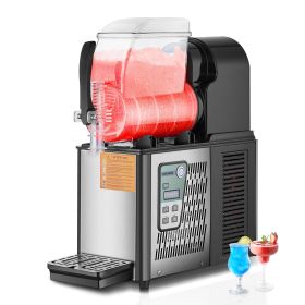 Commercial Slushy Machine, 4L Single Tank Frozen Drink Machine, 16 Cups Stainless Steel Margarita Smoothie Frozen Drink Maker
