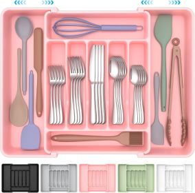 Extra Large Expandable Silverware Organizer, BPA-Free Food-Safe Cutlery Flatware Organizer, Kitchen Utensil Drawer Organizer