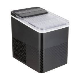 Countertop Ice Maker, Rich Black, 9 Bullet Cubes, 2 Ice Sizes, 26 lbs/24H with Removable Washable Tray Scoop, with Self-Cleaning Function