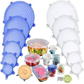 6/12/24PCS BPA-free Silicone Stretch Lids; Food Bowl Covers; Reusable Food Saving Cover; Stretchable Multifunctional Fruit And Vegetable Fresh-ke (Color: 6PCS Yellow)